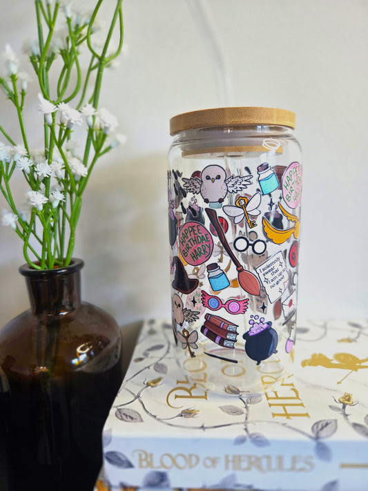 16 oz Glass Cup - Harry Potter Inspired