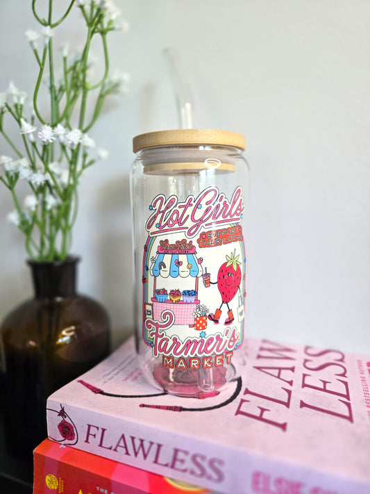 16 oz Glass Cup - Farmers Market