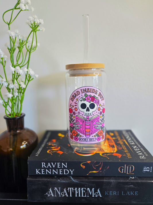 16 oz Glass Cup - Dead Inside