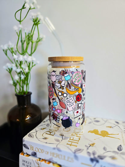 16 oz Glass Cup - Harry Potter Inspired
