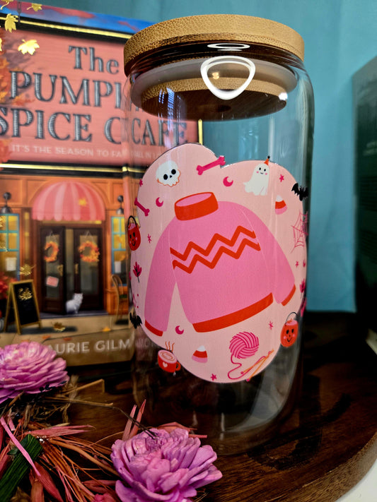 16oz Glass Cup- October Mood