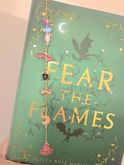 Charm Bookmark - Spooky book babe