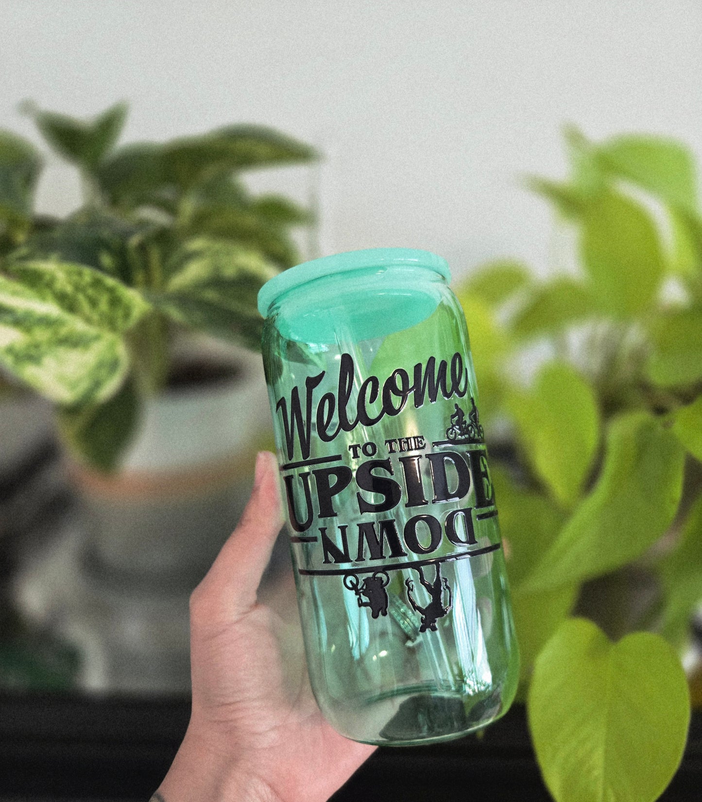 Stranger Things 'Welcome to the upside down" glass cup | 16oz