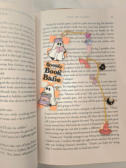 Charm Bookmark - Spooky book babe