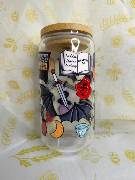 16 oz Glass Cup - ACOTAR Inspired