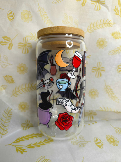 16 oz Glass Cup - ACOTAR Inspired